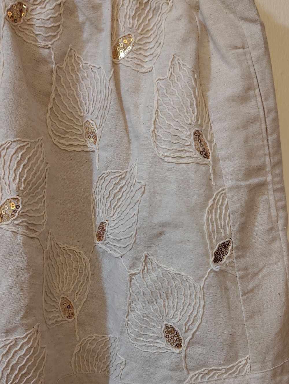 Ciebon Elmira Sequin Linen & Cotton Miniskirt. Size L - Picture 6 of 11